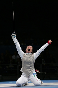 Vezzali at the 2004 Olympics (c) FencingPhotos.com
