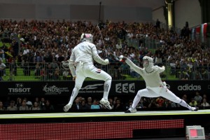 Won (KOR) fencing in the 2010 World Championship Finals
