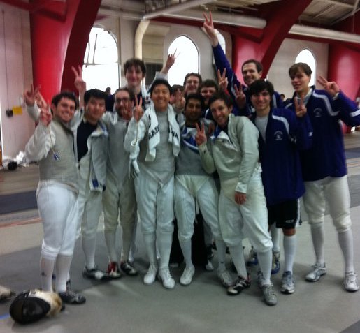 NU's Men's Fencing Team celebrates
