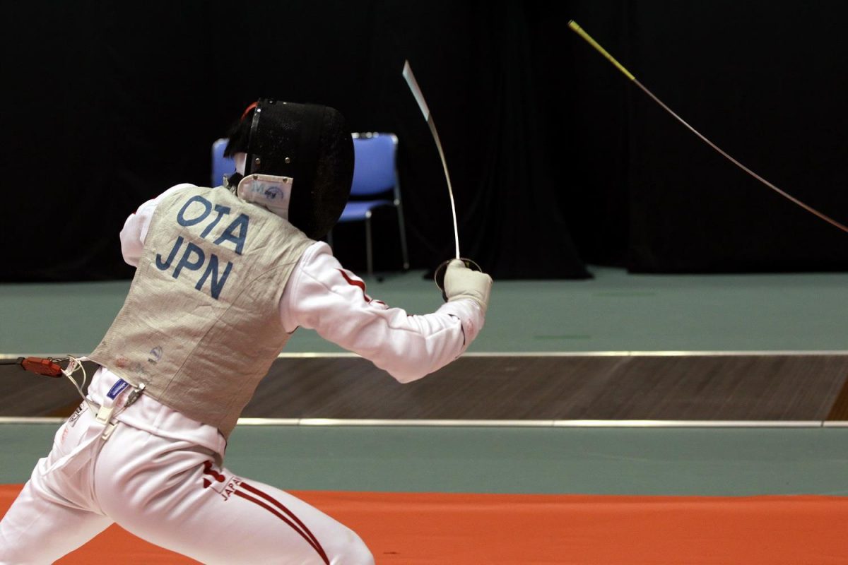 Yuki Ota fencing for Japan in Men's Foil