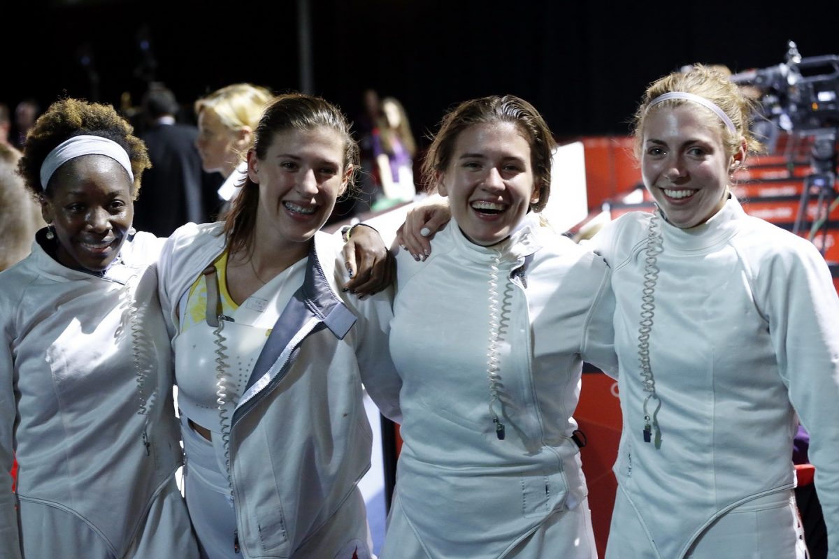 US Women's Epee Team on Winning a bronze medal in fencing