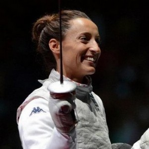 Di Francisca (ITA) failed to medal in the individual, but fenced for gold in the team event.