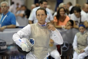 Valentina Vezzali fencing at the 2013 World Championships