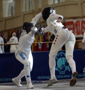 Sherraine Schalm fencing in Barcelona