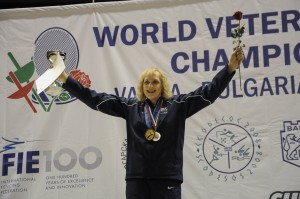 Elizabeth Kocab (USA) took the gold at the Veterans Fencing World Championships