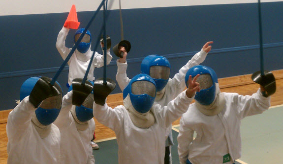Youth fencing class