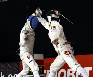 Back flicks, back flicks, back flicks. Max Heinzer with a back flick on Silvio Fernandez. Photo Credit: MaxHeinzer.ch