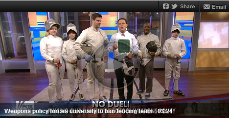Tim Morehouse, Dagmara Wozniak, and fencers take to the airwaves to defend and promote fencing