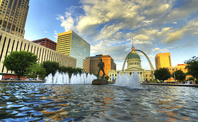 Downtown St. Louis, from Keiner plaza,