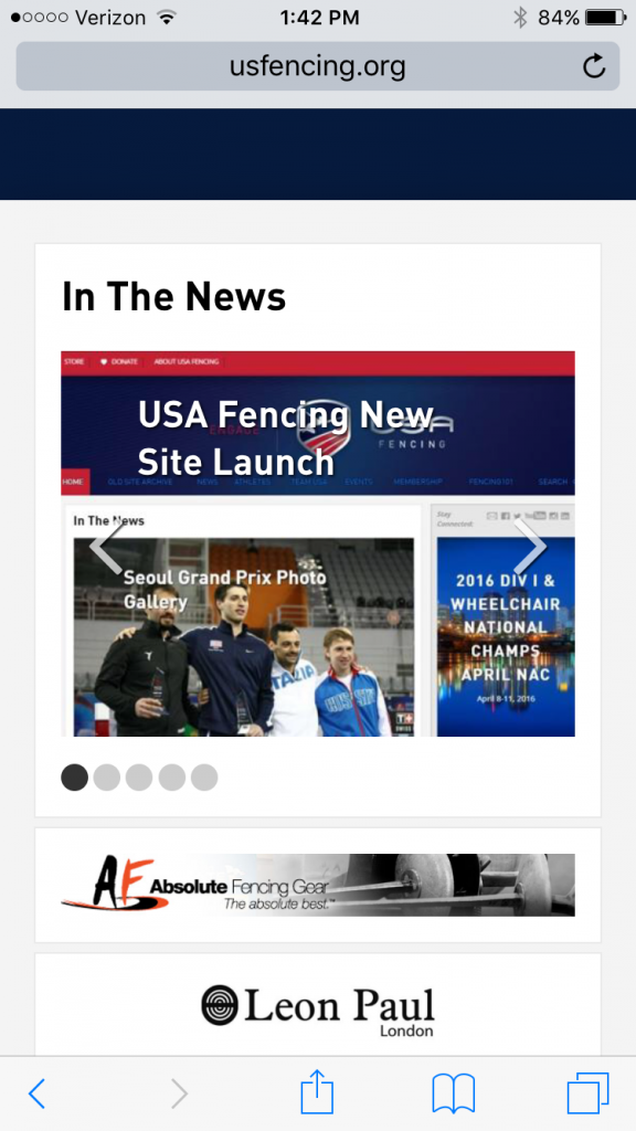 us fencing home page mobile view