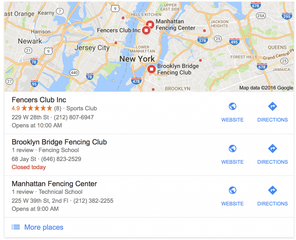 fencing clubs nyc maps pack